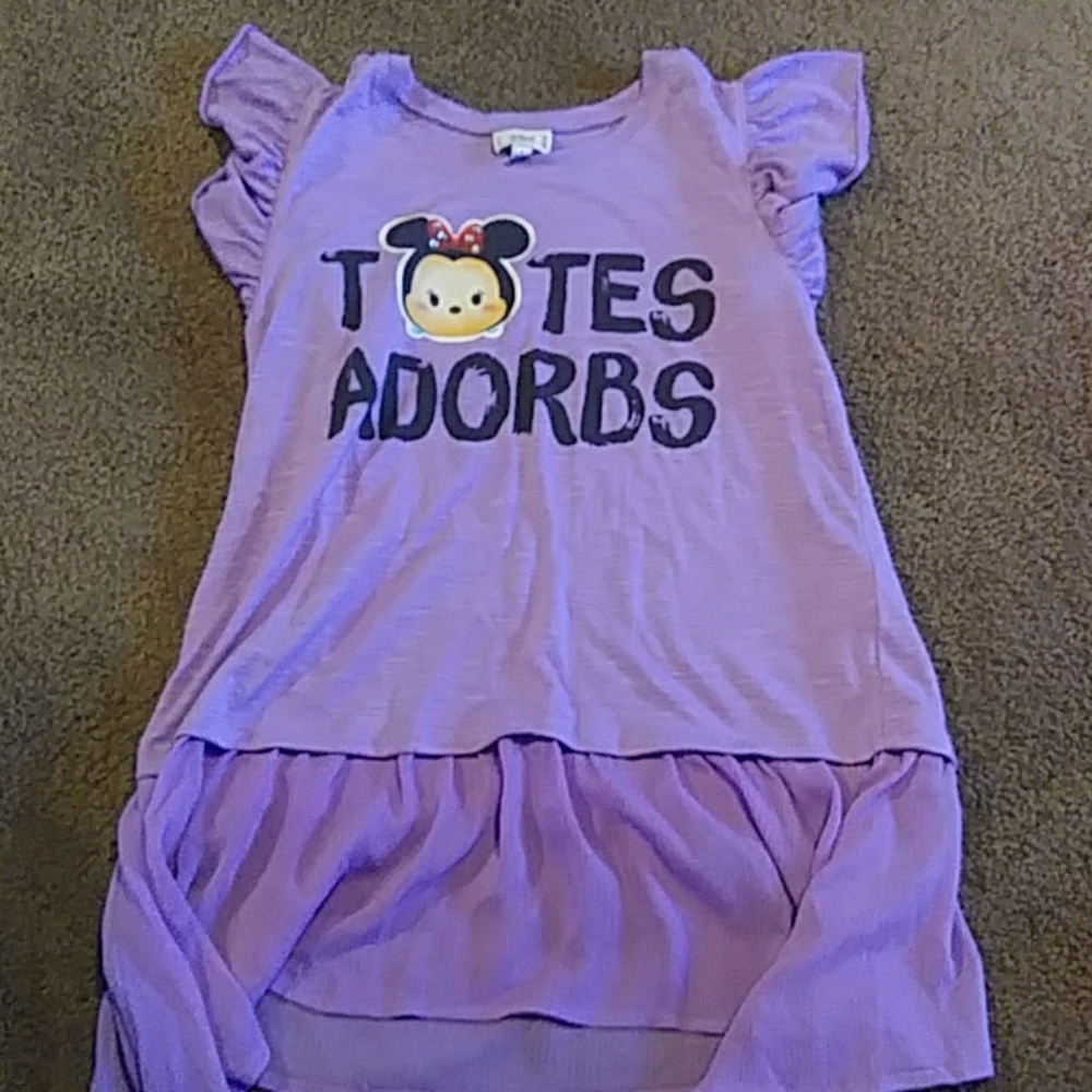 Minnie Totes Adorbs Purple Ruffle Top size 14/16